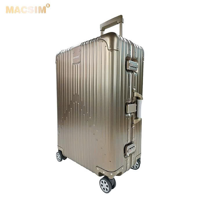 Vali hợp kim nhôm nguyên khối MS1104 nhãn hiệu Macsim cao cấp màu ti-gold , màu đen cỡ 26 inches