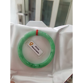 Vòng Tay Đá Ngọc Cẩm Thạch tự nhiên Lý Rơi Sao 48mm x cọng 7mm Vòng đã kiểm định có giấy chứng nhận Sjc J55316 Natural Jadeite Màu Xanh Ngọc lý rơi bóng đẹp nữ tay nhỏ 38kg - 48kg đeo sang đẹp lắm ạ