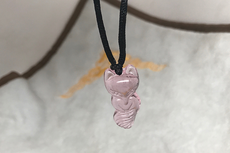 Mặt Dây Chuyền Hồ Ly Pha Lê Hồng