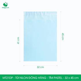 MT21DP - 32x45 cm  - Túi nilon gói hàng - 100 túi niêm phong đóng hàng màu xanh pastel