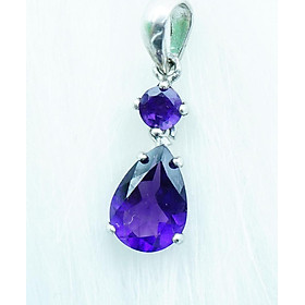 Mặt dây chuyền thạch anh tím Amethyst tự nhiên kiểu giọt nước