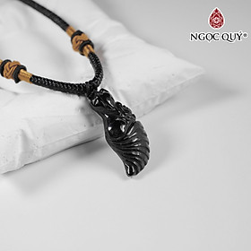 Mặt dây chuyền hồ ly đá tourmaline đen mệnh thủy, mệnh mộc - Ngọc Quý Gemstones
