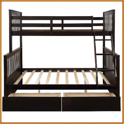 Giường 2 Tầng Gỗ Juno Sofa, 2 Hộc Tủ - 1m/1m4 