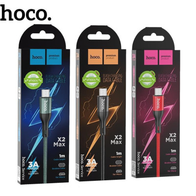 Cáp Sạc Nhanh Hoco X2 Max 3A Dây Dù Cổng Micro Dài 1M - Hàng Chính Hãng