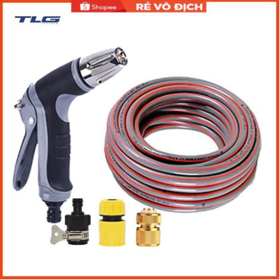 Bộ dây và vòi xịt rửa xe tưới cây tăng áp 3-5M(cút đồng nối 712-1) 206817