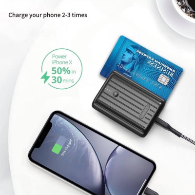 Pin Sạc Wiwu JC-08 Powertank 10000mAh Mini Powerbank Pin Dự Phòng Hỗ Trợ Sạc Nhanh - Hàng Chính Hãng