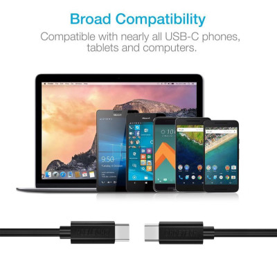Dây cáp sạc nhanh Type-C dài 50cm hiệu CHOETECH CC001 Type C to Type C PD cho Smartphone / Tablet / Macbook / Laptop (3A, công suất 60W, truyền dữ liệu tốc độ cao) - Hàng chính hãng
