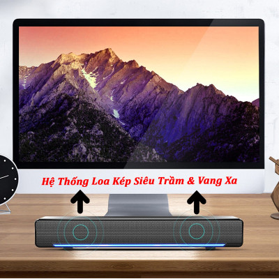 Hàng Chính Hãng- Loa Máy Vi Tính SADA V-196, Hỗ Trợ Đèn Led, Âm Thanh Siêu Trầm