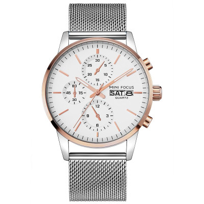 Đồng hồ đeo tay thời trang nam MINI FOCUS MF0180G,dây đeo bằng thép không gỉ, chống thấm nước 3ATM