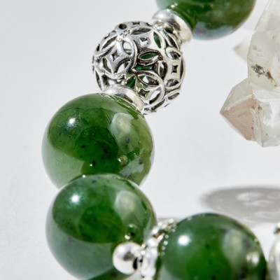 Vòng tay ngọc bích charm phật Ngọc Quý Gemstones