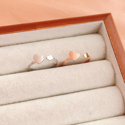 Nhẫn nữ - Nhẫn titan nữ thời trang cao cấp kiểu trái tim hở thép không gỉ titanium trangsucpt 3 màu sắc NNUT37