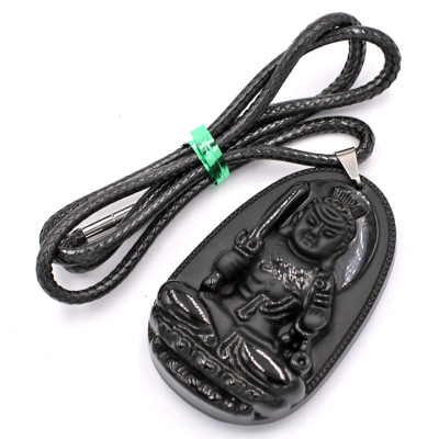 Dây Chuyền Mặt Phật - Bất Động Minh Vương - Thạch Anh Đen 6cm DETES1 - Tuổi Dậu