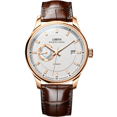 Đồng hồ nam chính hãng LOBINNI L17017-2 full box,hàng mới 100% ,kính sapphire chống nước,chống xước,dây da xịn ,kiểu dáng đơn giản ,mặt trắng size 40mm 