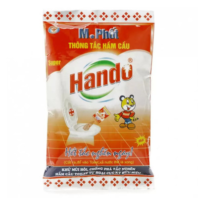 Combo 2 gói bột thông tắc hầm cầu bể phốt Hando 215Gr [Đổ định kì để bồn cầu ko tắc]