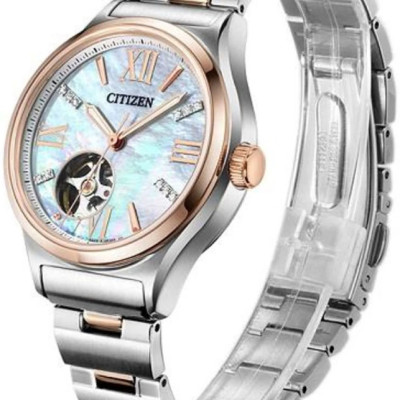 Đồng Hồ Nữ Citizen Đính Đá Swarovski Dây Thép Không Gỉ PC1009-51D - Mặt Xà Cừ (Sapphire)