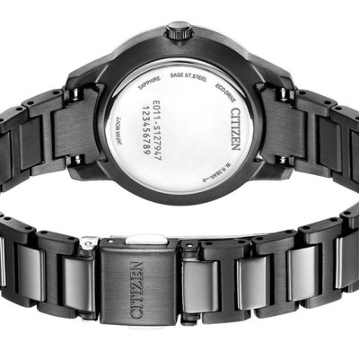 Đồng Hồ Nữ Citizen Đính Kim Cương Dây Thép Không Gỉ EW2595-81E - Mặt Đen (Sapphire)