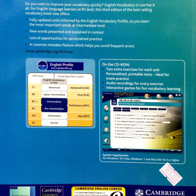 English Vocabulary in Use: Pre-Intermediate and Intermediate Book with Answers: Vocabulary Reference and Practice (Kèm CD)