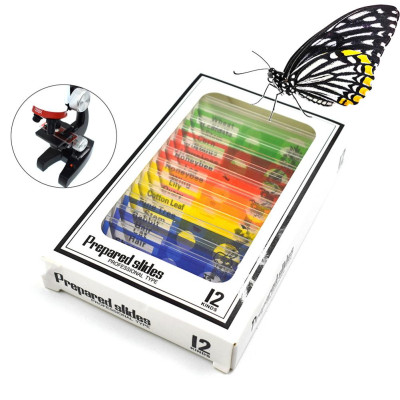 Bộ 12 Tiểu Bản Mẫu Vật Của Động Thực Vật Dùng Trên Kính Hiển Vi - Hàng Nhập Khẩu