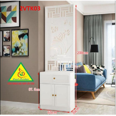 Tủ kệ trang trí kiêm vách ngăn phòng khách , nhà bếp 2VTK03 - Nội thất lắp ráp Viendong Adv