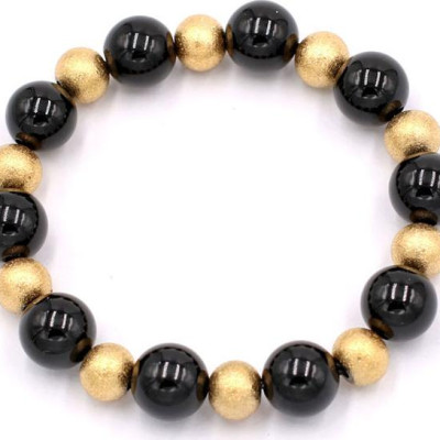 Chuuỗi đeo tay phong thủy - đá thạch anh đen 10 ly VTAEHVT1 - hợp mệnh Thủy, mệnh Mộc