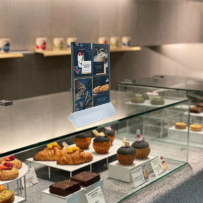 Kệ mica 2 mặt Enter E01 210x300mm chân tam giác A4 đứng