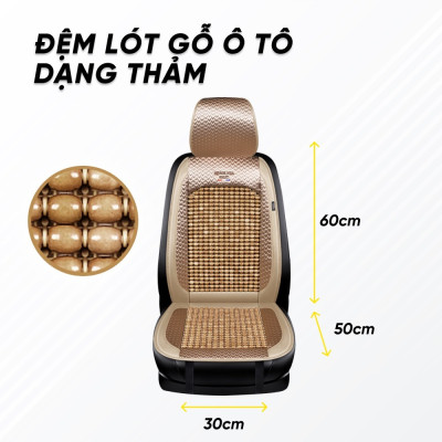 Thảm Lót Ghế Da Kết Hợp Hạt Gỗ Cao Cấp | Thảm Lót Ghế Chất Liệu Da Cao Cấp Kết Hợp Hạt Gỗ Giúp Lưu Thông Máu, Giảm Đau Lưng Khi Ngồi Lái Xe Thời Gian Dài