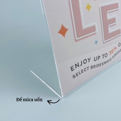 Kệ mica 1 mặt Enter F05-P 50x70mm A8 đứng, Kệ menu chữ L, Khung thông tin sản phẩm, Khung bảng giá, Kệ trưng bày để bàn