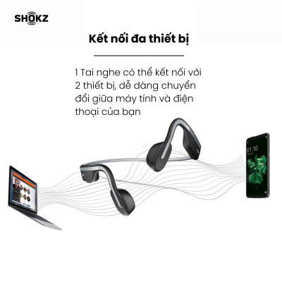 Tai Nghe Bluetooth Thể Thao Truyền Âm Thanh Qua Xương SHOKZ OPEN MOVE S661 - Hàng chính hãng - Pin sử dụng trong 6 tiếng - Kháng nước IP55