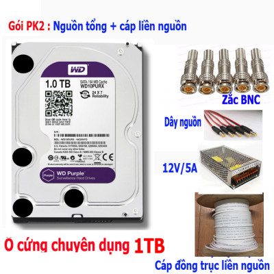 Trọn Bộ Camera HIKVISION 2.0MP - Full HD 1080P - Đủ Bộ 4 mắt 2.0MP, Đầu ghi vỏ Kim loại, Hdd 1TB & Phụ kiện lắp đặt - Hàng chính hãng