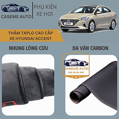 [HYUNDAI ACCENT] Thảm Taplo 3 Lớp Dành Cho Xe HYUNDAI ACCENT, Nhung Lông Cừu Và Da Vân Carbon Cao Cấp - Hàng Chính Hãng