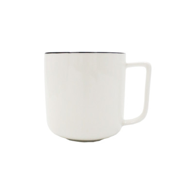 Cốc | JYSK nID | sứ trắng bóng viền đen | 12.3x9.1x9.7cm (400ml)