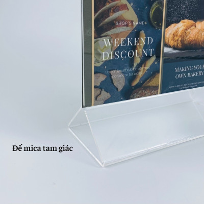 Kệ mica 2 mặt Enter E05 100x150mm chân tam giác