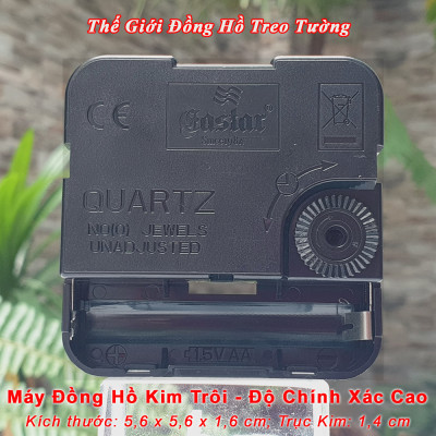 Đồng Hồ Treo Tường KIM TRÔI DẠ QUANG EASTAR – Số Nổi 3D – Viền Vàng Champagne – Tặng Pin Maxell