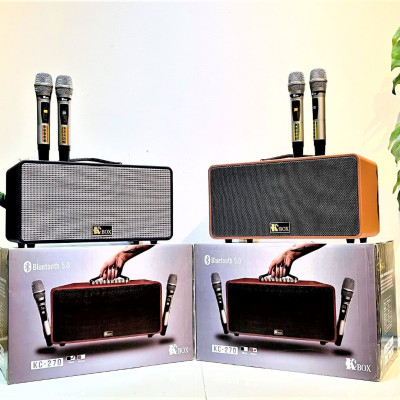 Dàn âm thanh di động KCBox KC-270 - Loa kéo, loa xách tay di động 3 đường tiếng - Hệ thống 2 Loa full 6 inch và 1 treble, 1 mid - Công suất đến 300W - Kết nối bluetooth 5.0, AUX, USB - Kèm 2 micro không dây UHF - Thiết kế cực sang trọng - Hàng nhập khẩu