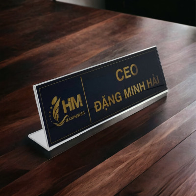 Biển chức danh, Bảng tên để bàn, Kệ mica chức vụ 1 mặt Enter A02 240x75mm trung (20)
