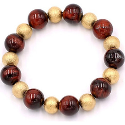 Chuỗi tay phong thủy - đá mắt hổ đỏ đen 12 ly VMHOEHVM1 - hợp mệnh Hỏa, mệnh Thổ