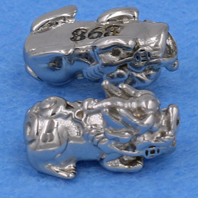 Chuỗi đeo tay đá kim sa 8 ly - cẩn Tỳ Hưu inox bạc VKSTHTB8 - hợp mệnh Thổ, mệnh Mộc