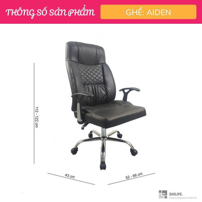 Ghế lãnh đạo lưng cao bọc PU SMLIFE Aiden