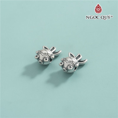 Charm bạc 3D cá vàng xỏ ngang - Ngọc Quý Gemstones