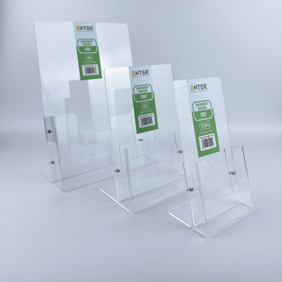 Khay đựng giấy, Hộc đựng tờ rơi, Kệ mica nhiều giấy 1 ngăn Enter C02 150x210mm A5 đứng 2mm