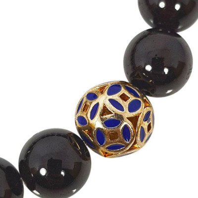 Vòng Tay Đá Garnet 8 Ly Mệnh Hỏa, Thổ Charm Quả Cầu Xanh Laliz RG.02