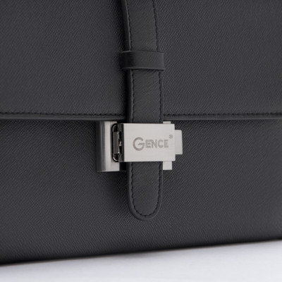 Clutch Nam Hàng Hiệu Ví Da Cầm Tay GENCE HT10 Da Bò Cao Cấp Màu Đen