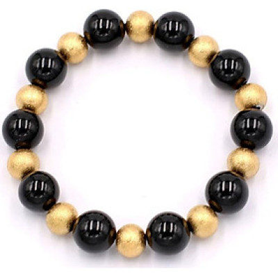 Chuuỗi đeo tay phong thủy - đá thạch anh đen 10 ly VTAEHVT1 - hợp mệnh Thủy, mệnh Mộc