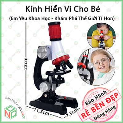 [Bé Học Tập] Bộ Đồ Chơi Kính Hiển Vi KhoNCC Hàng Chính Hãng - Kính Quang Học Cho Bé Microscope Phóng Đại Zoom 1200x - KLM-C2121-KHVCB