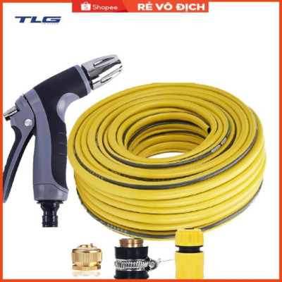 Bộ dây và vòi xịt rửa xe tưới cây tăng áp 15M(cút nhựa nối đồng nhựa) 206817
