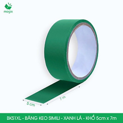 BKS1XL - 6 cuộn băng keo Simili khổ 5cm x 7m - Xanh lá - Băng dính dán gáy sách, đóng cuốn