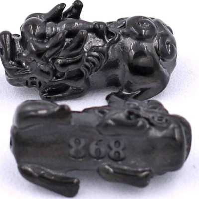 Chuỗi tay San Hô Hồng Sen Sọc size 8 ly - Vòng tay Tỳ Hưu Đôi inox đen VSHHSTHHEV8 - hợp mệnh Hỏa, mệnh Thổ