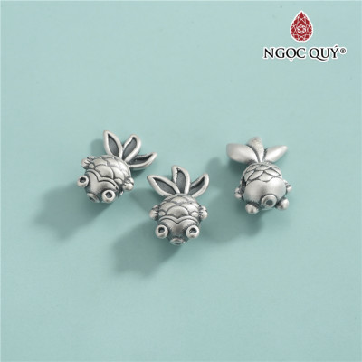 Charm bạc 3D cá vàng xỏ ngang - Ngọc Quý Gemstones