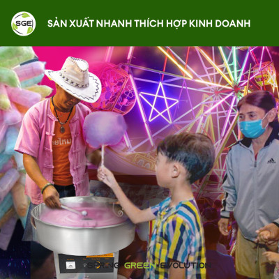 Máy Làm Kẹo Bông CCM01 Làm Kẹo Bông Mềm Sản Xuất Nhanh Năng Lực Sản Xuất Cao Dùng Nguyên Liệu Ít Và Sử Dụng Bền Lâu SGE