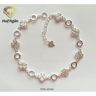 Lắc tay bạc 925 Huệ Ngân - Cỏ bốn lá may mắn RYB140084